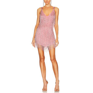 Nbd 'Adelina' Pink Bead Embellished Mini Dress Size M